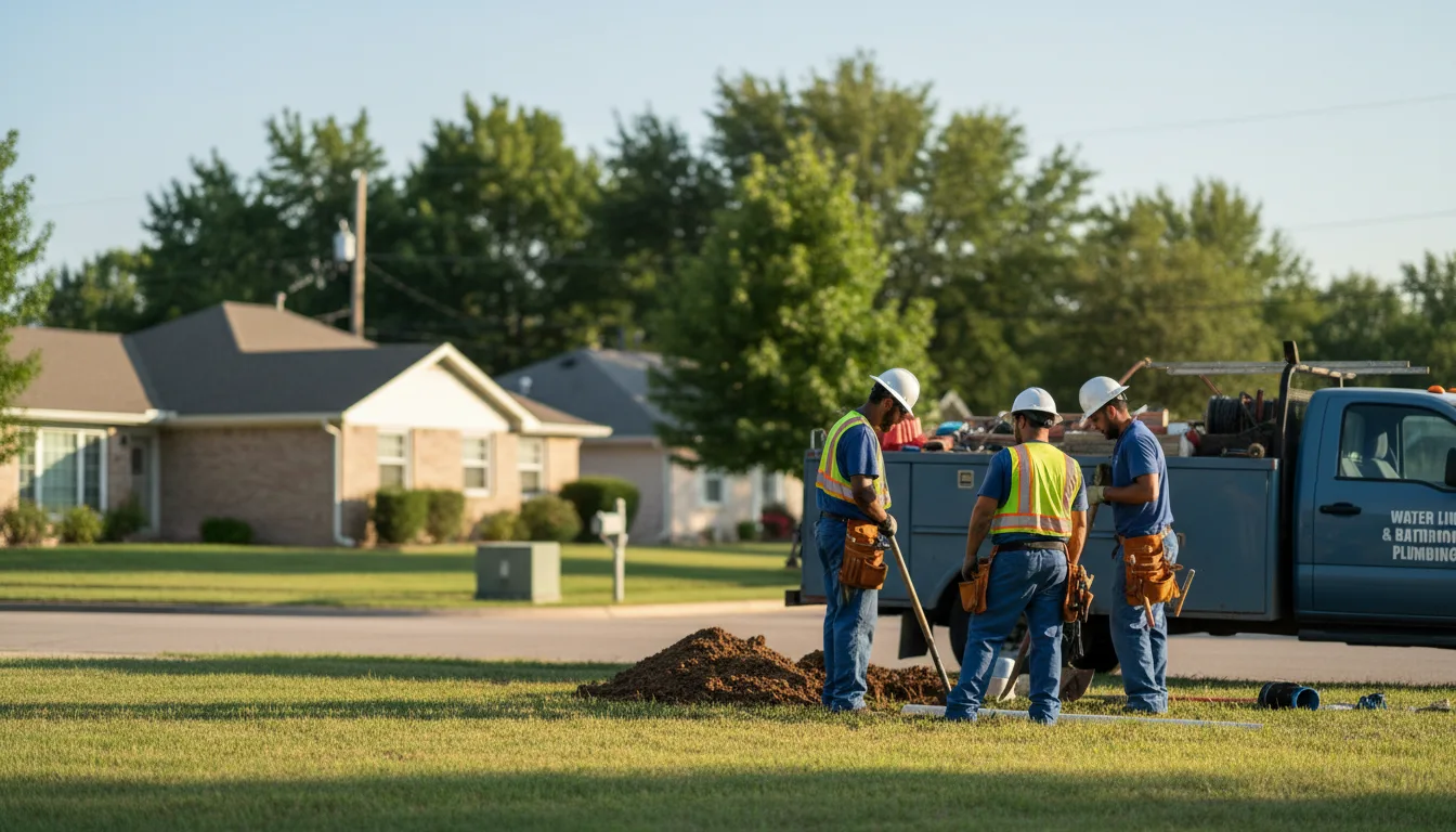 Residential water line and bathroom plumbing service in Freeport, PA